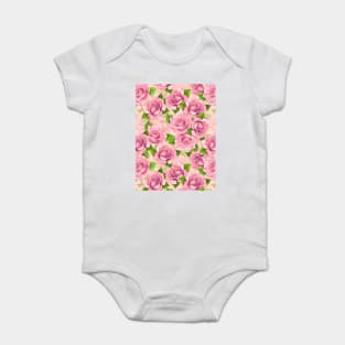 Pink watercolor roses pattern Baby Bodysuit